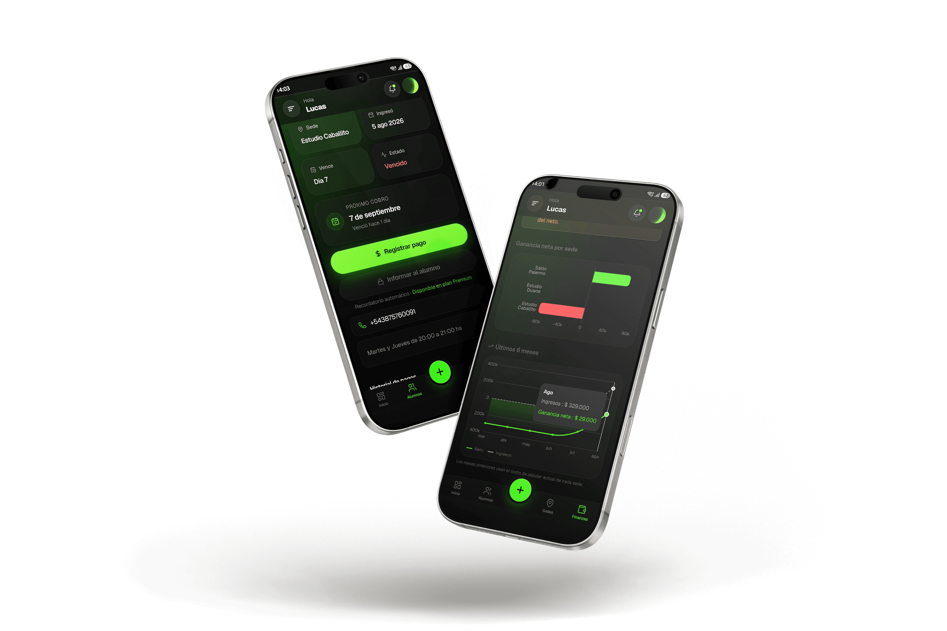 Recordatorio de cuota armado por SuniUp, listo para enviar por WhatsApp